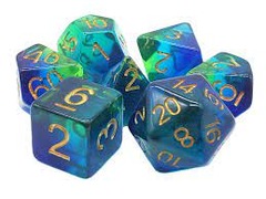 OSD 7 Piece DnD RPG Dice Set: Gradients - Night Time Swim